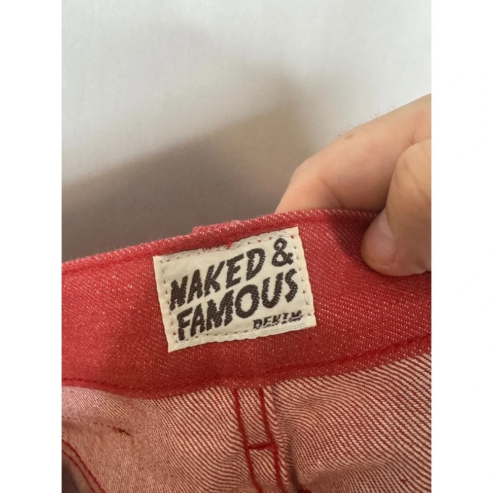 Naked & Famous SuperSkinnyGuy Red Stretch Selvedge Jeans 29X35